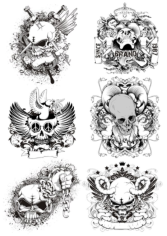 Horrible Skulls Free CDR Vectors Art