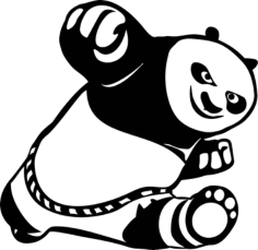 Car Stickers Cute Kung Fu Panda Free CDR Vectors Art