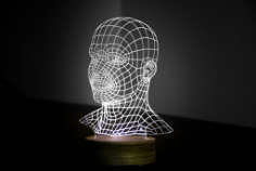 Head 3D LED Night Light Free CDR Vectors Art