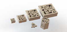 Wooden box template for laser cut Free CDR Vectors Art