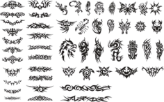 Patterns of Tribal Tattoo Free CDR Vectors Art