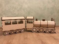 Wooden Gift wrap-lokomotive 3d puzzle Free CDR Vectors Art