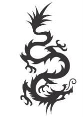 Chinese Dragon Silhouette Free CDR Vectors Art