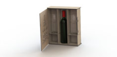 Laser Cut Wine Box Free CDR Vectors Art