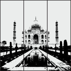 Sandblasting Design Taj Mahal Free CDR Vectors Art
