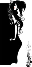 Silhouette Woman Black Dress Free CDR Vectors Art