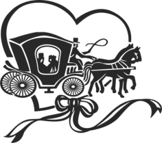 Horse and buggy Free CDR Vectors Art
