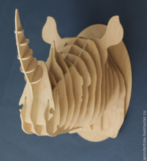 Rhinoceros Head 3D Puzzle Free CDR Vectors Art