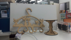 Cat Tail Hanger Laser Cut Free CDR Vectors Art