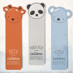 Laser Cut Bookmarks Deer Panda Koala Free CDR Vectors Art