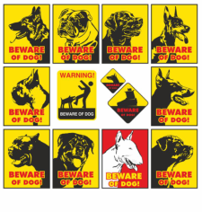 Beware of dog warning signs Free CDR Vectors Art