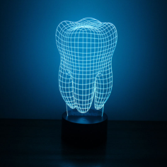 Tooth 3D LED Night Light Free CDR Vectors Art