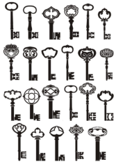 Vector illustration of vintage keys Free CDR Vectors Art