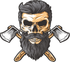 Bearded skull illustration on white background Free CDR Vectors Art