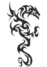 Black and white tattoo Dragon Free CDR Vectors Art