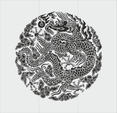 Chinese dragon totem style Free CDR Vectors Art