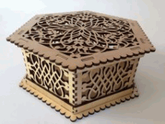 Hexagon Wooden Box File Download For Laser Cut Free CDR Vectors Art
