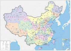 Map of china four color Free CDR Vectors Art