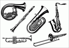 Musical instruments the class Free CDR Vectors Art