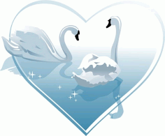 Heartshaped white swan Free CDR Vectors Art