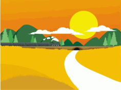 Countryside railway landscape theme Free CDR Vectors Art