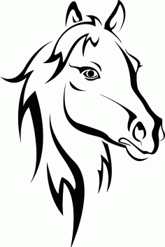 Horse Stencil Free CDR Vectors Art