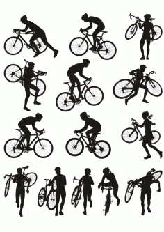 Cyclocross Racing Silhouette Free CDR Vectors Art