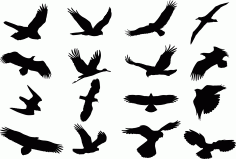Birds Silhouette Set Free CDR Vectors Art