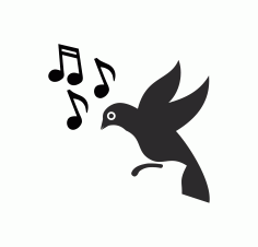 Bird Silhouette Music Free CDR Vectors Art