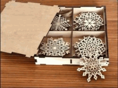 Box With Snowflakes File Download For Laser Cut Free CDR Vectors Art