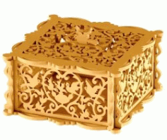 Wooden Box With Bird File Download For Laser Cut Cncmotifs Free CDR Vectors Art