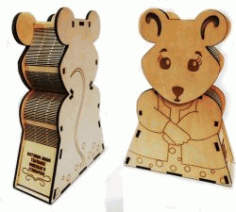 New Year Mouse Box File Download For Laser Cut Cnc Free CDR Vectors Art