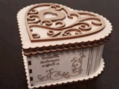 Wooden Heart Box File Download For Lasercut Cnc Free CDR Vectors Art