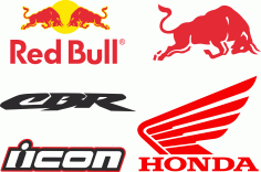 Red Bull Honda Cbr Logo Set Free CDR Vectors Art