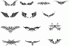 Tattoo Totem Wings Set File Free CDR Vectors Art