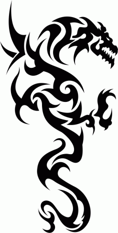 Tribal Dragon Tattoo File Free CDR Vectors Art