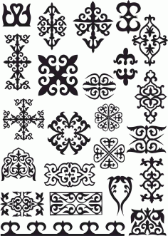 Kazakh Ornaments Patterns File Free CDR Vectors Art