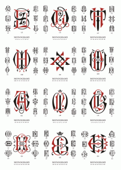 Monogram Large Collection # 05 Download Free DXF File