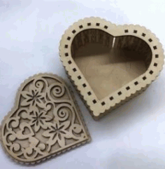 Heart Shaped Gift Box Download For Laser Cut Free DXF File