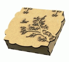 Gift Box Shaped Apricot Tree Download For Laser Cut Cnc Free DXF File