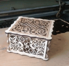 Rose Wood Box Download For Laser Cut Free DXF File
