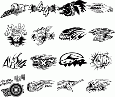 Stickers For Jeep 4×4 Clipart Free DXF File