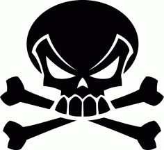 Danger Skull Free DXF File