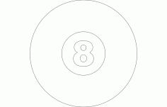 Number Eight 8 In Circle Free DXF File