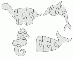 Whale Jigsaw Puzzle Free DXF File