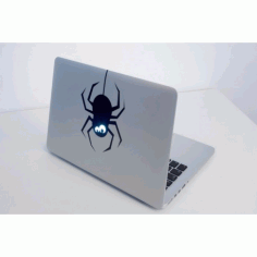 Laser Cut Laptop Sticker Spider 12x20cm Free DXF File