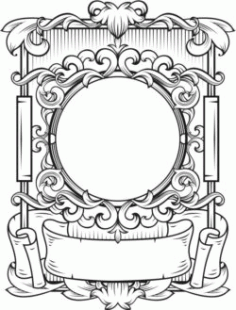 Beautifully Decorated Frame For Laser Engraving Machines Free DXF File