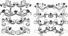 Decor Elements Set For Print Or Laser Engraving Machines Free DXF File