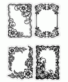 Floral Frame For Print Or Laser Engraving Machines Free DXF File