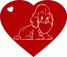 Heart And Dog For Laser Engraving Machines Free DXF File